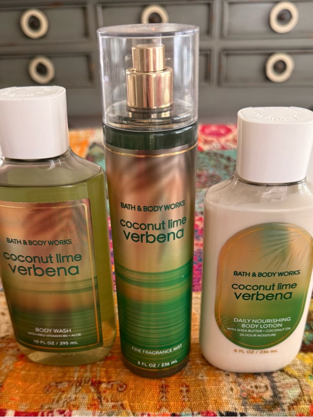 Bath & Body Works Coconut Lime Verbena Body Wash, Lotion & Mist Trio NWT